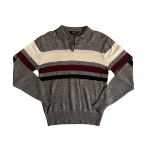Par Four Vintage 80’s Gray Striped Sweater